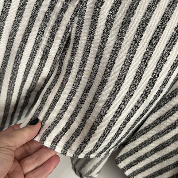 Soft Surroundings Standout Tunic Top M? Stripe Button Front Asymmetric Hem - Picture 5 of 12